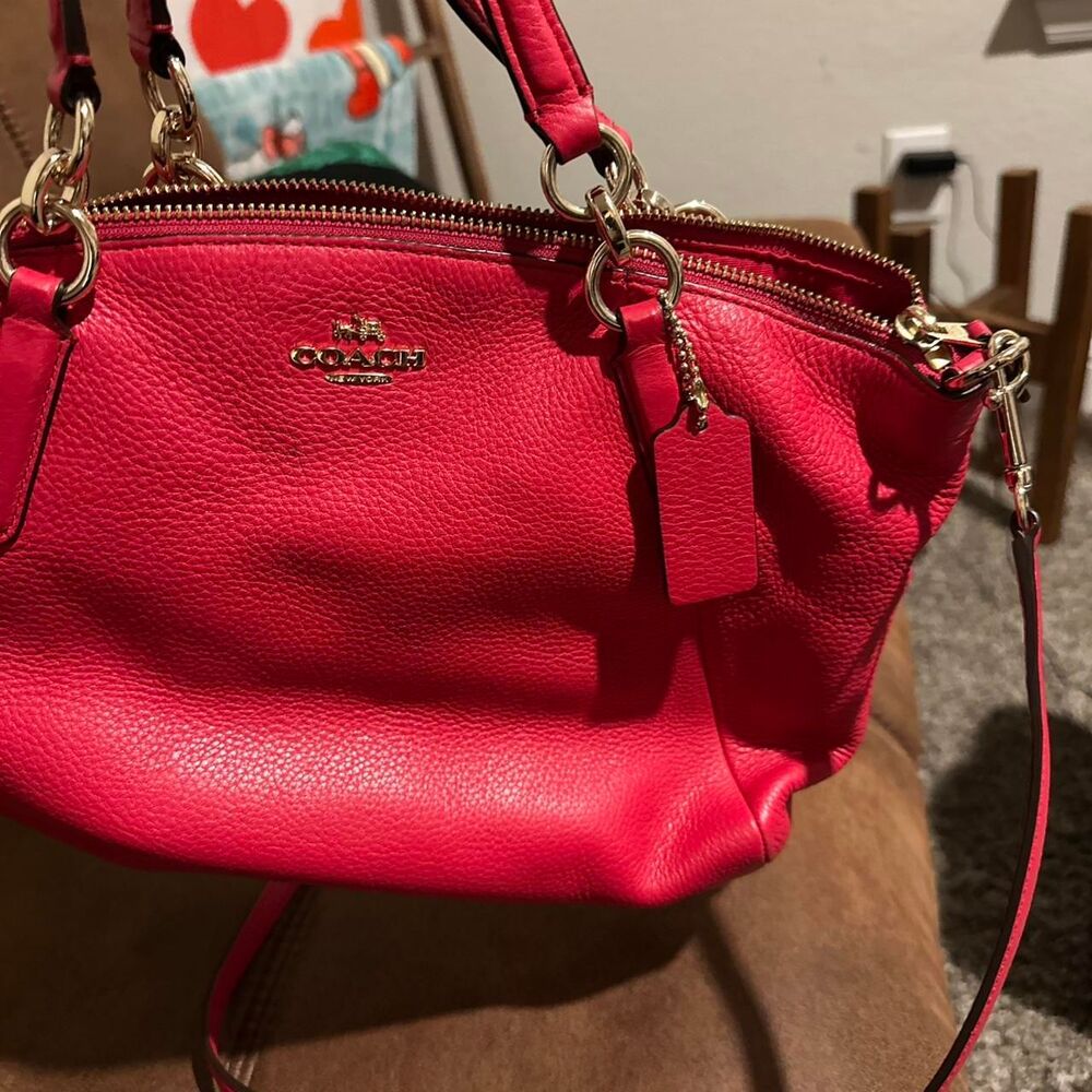 Coach Women's Red and Pink Bag